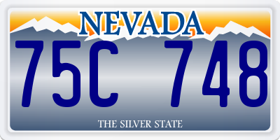 NV license plate 75C748