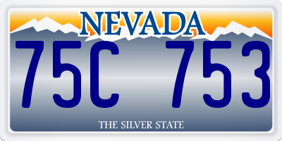 NV license plate 75C753