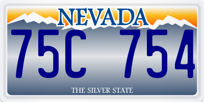 NV license plate 75C754