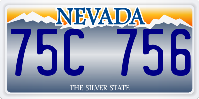 NV license plate 75C756