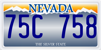NV license plate 75C758