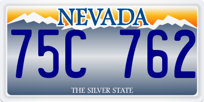 NV license plate 75C762