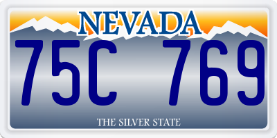 NV license plate 75C769