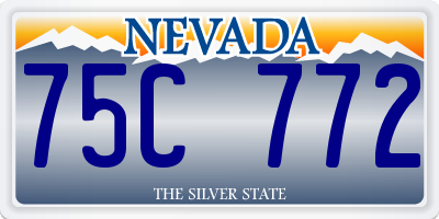 NV license plate 75C772