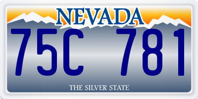 NV license plate 75C781