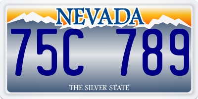 NV license plate 75C789