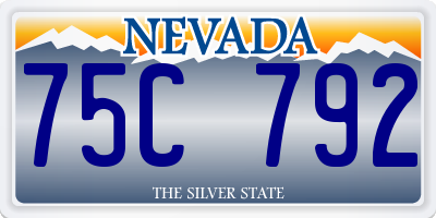 NV license plate 75C792