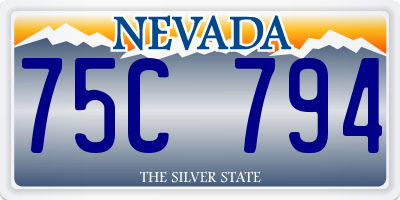 NV license plate 75C794