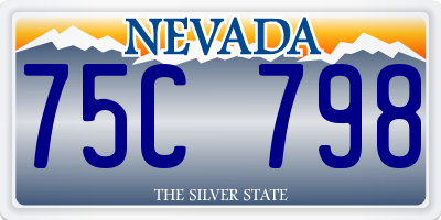 NV license plate 75C798