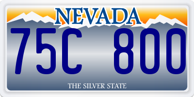 NV license plate 75C800