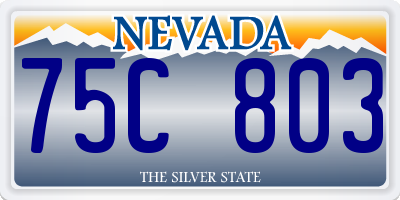 NV license plate 75C803