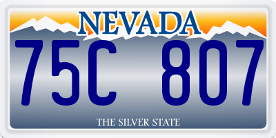 NV license plate 75C807
