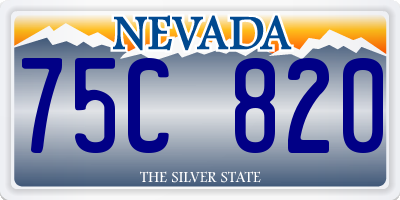 NV license plate 75C820
