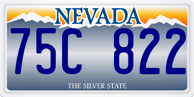 NV license plate 75C822