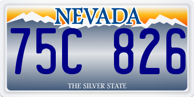 NV license plate 75C826