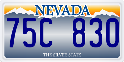 NV license plate 75C830