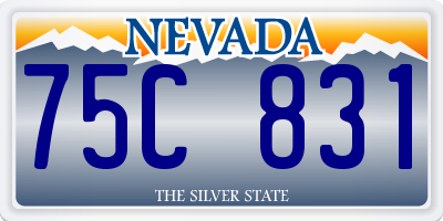 NV license plate 75C831