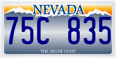 NV license plate 75C835