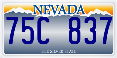 NV license plate 75C837