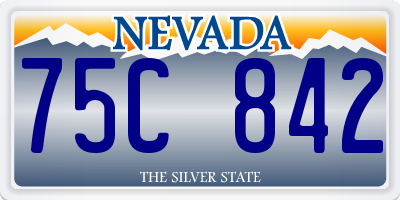 NV license plate 75C842