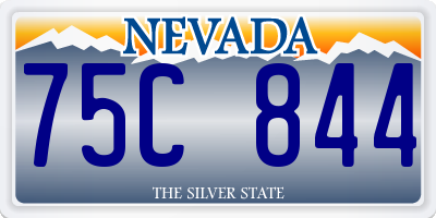 NV license plate 75C844