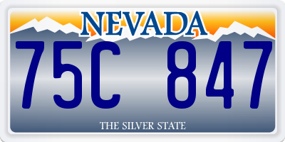 NV license plate 75C847