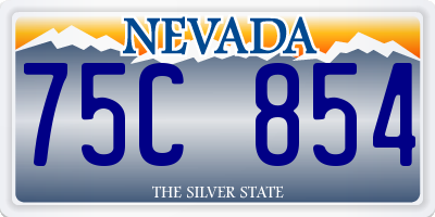 NV license plate 75C854