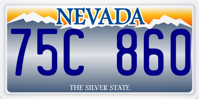 NV license plate 75C860