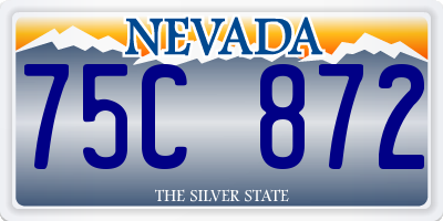 NV license plate 75C872