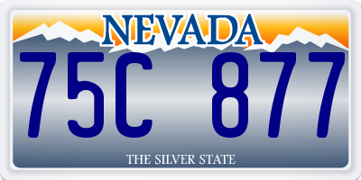 NV license plate 75C877