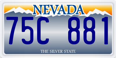 NV license plate 75C881