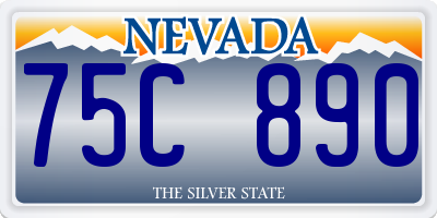 NV license plate 75C890