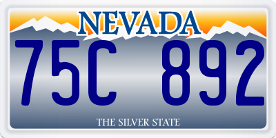 NV license plate 75C892