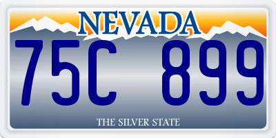 NV license plate 75C899