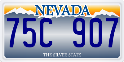 NV license plate 75C907