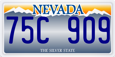 NV license plate 75C909