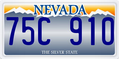 NV license plate 75C910