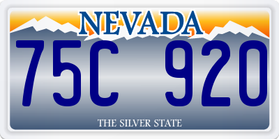 NV license plate 75C920