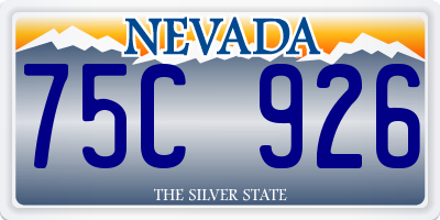 NV license plate 75C926