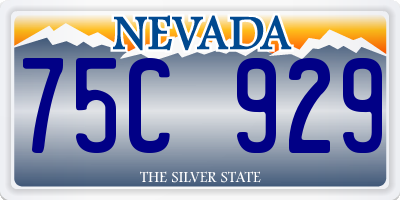 NV license plate 75C929