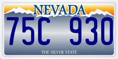 NV license plate 75C930