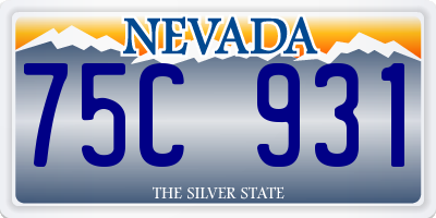 NV license plate 75C931