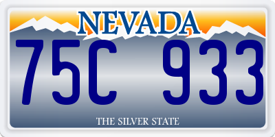 NV license plate 75C933
