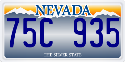 NV license plate 75C935