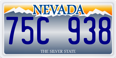 NV license plate 75C938