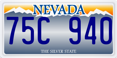 NV license plate 75C940