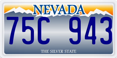 NV license plate 75C943