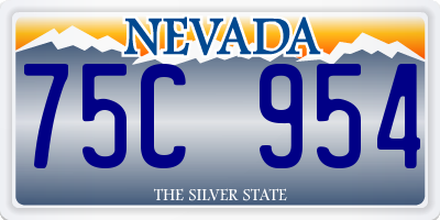 NV license plate 75C954