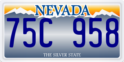 NV license plate 75C958