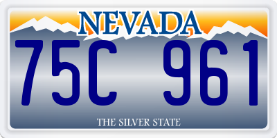 NV license plate 75C961